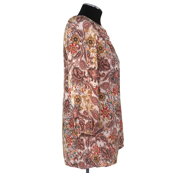 Cynthia Rowley - Paisley Pullover V-Neck Blouse - Picture 5 of 10